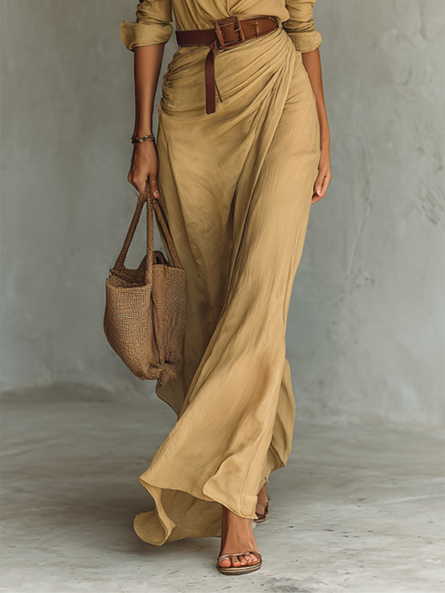 Vega | Vestido Maxi Largo con Cuello Invertido